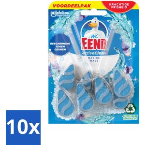 10 x WC Eend - Active Clean Marine - Toiletblok Duopack - Meer Schuim & Frisheid - 2 Toiletblokken - Toiletblok - Reiniging - Schuim - Frisheid - Kalkaanslag