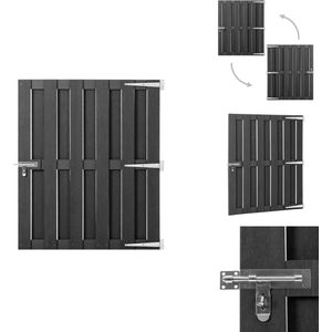 vidaXL Tuinpoort - Tuinpoorten - Hekpoort - Terraspoort - Poort 100x112 cm HKC grijs
