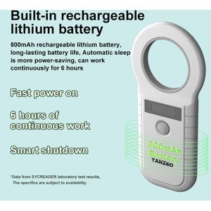 Microchip Reader 134.2KHz ID Reader Huisdieren Zwart