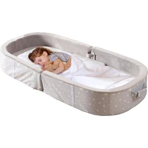 Draagbaar, waterdicht kinderbed, vloerbed, peuters, reisbed met matras, wasbaar hoeslaken, opvouwbaar reisbed voor camping, diep grijs
