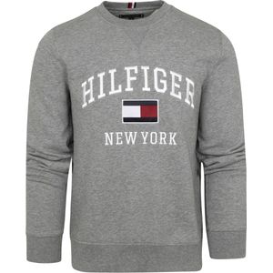 Tommy Hilfiger - Varsity Sweater Logo Grijs - Maat XL - Regular-fit