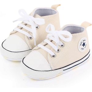 Baby Schoenen - Pasgeboren Babyschoenen - Eerste Baby Schoentjes 12-18 maanden -Schoenmaat 20-21 - Baby slofjes 13cm - Beige