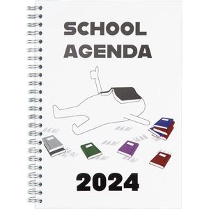 Schoolagenda 2023-2024 | Fotofabriek Agenda A5 Ringband| Agenda 2024 volwassenen | Planner | Weekagenda 2024 | Studentlife Wit