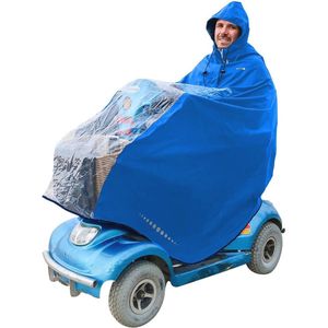 Waterdichte poncho voor rolstoel - Regenjas voor scooters - Maat XL - Lichtblauw