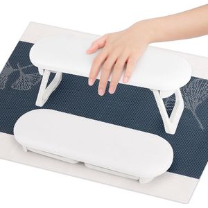Nail Arm Rest – Opvouwbare Armsteun voor Manicure – Antislip PU Leer – Nagelsteun voor Salon & Thuis – Wit