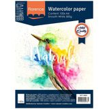 Aquarelpapier - Intense White - A4 - 300 grams - Gladde Structuur - Smooth - Florence - 100 vellen