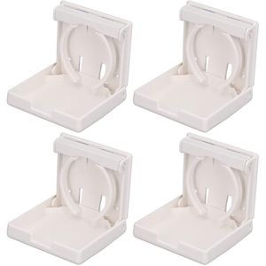 Verstelbare Bekerhouder 4 Stuks 60-100 Mm Intrekbare Krasbestendigheid Inklapbare Bekerhouder Muurbevestiging voor Vrachtwagens Auto's Boten (Wit)