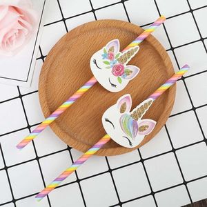 Eenhoorn Rietjes - Unicorn Straws - Eenhoorn Feestdecoratie Rietjes - 20 Stuks