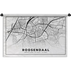 Wandkleed - Wanddoek - Kaart - Roosendaal - Nederland - 60x40 cm - Wandtapijt