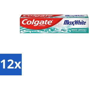 12 x Colgate - Max White - Whitening Crystals - Tandpasta - 100ml - Tandpasta - Whitening - Wittere Tanden - Vlekken Verwijderen - Colgate