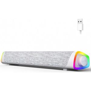 DD Soundbar Pc - Bekabelde en Draadloze Pc -Luidspreker - USB Mini Soundbar - 41x11x8cm - Wit
