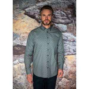 GCM overhemd groen print - maat M