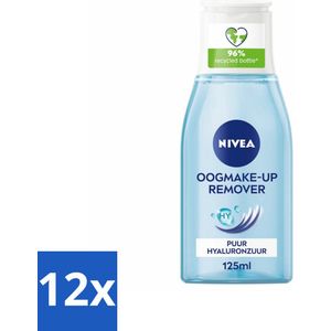 NIVEA - Oogmake-up Verwijderaar - Reinigingslotion - Puur Hyaluronzuur - 125 ml - Voordeelverpakking - 12 stuks