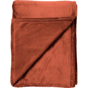 Dutch Decor - BILLY - Plaid 150x200 cm - Flannel Fleece - Potters Clay - Oranje Terra
