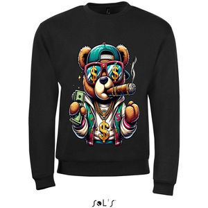 Sweatshirt 2-193 Rich Gangster Teddy - xS, Zwart