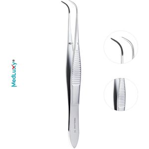 Medluxy - Splinterpincet - 12 cm - Pincet met Gebogen Fijne Punt - MED0615 (EHBO, Hobby, Knutselen etc.)