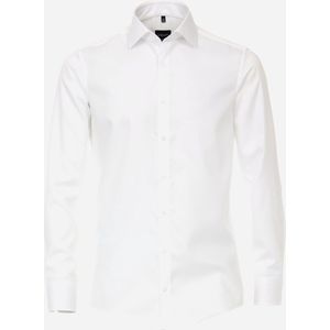 VENTI modern fit overhemd - mouwlengte 72 cm - twill - wit - Strijkvriendelijk - Boordmaat: 41