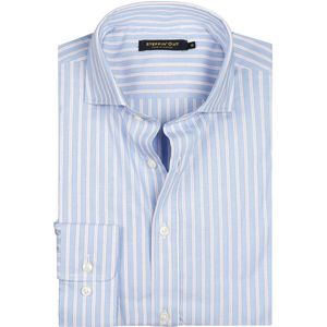 Steppin' Out Overhemd Streep Lichtblauw Rood - Maat M - Heren