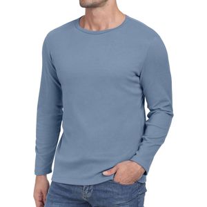 Heren Shirt Lange Mouwen Ronde Hals Basic T Thermo Onderhemd Slim Fit