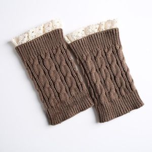 Dames kanten beenwarmers - 18 cm + 2 cm kanten rand - Gebreide winterlaarssokken - Beenwarmers - Laarswarmers - Gebreide warme korte beenwarmers - Herfst en winter korte kanten twist beenwarmers