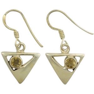 Zilveren oorbellen Citrien 925 zilver (incl. oorbelstoppers)