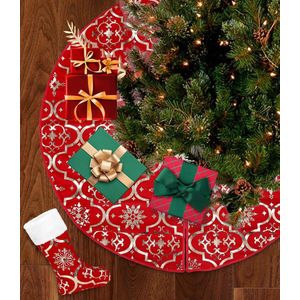 Kerstboom Rok, Kerstboomrokken, Kerstboom Deken, 122 cm, Kerstboom Rok Basishoes, perfect voor kerst- en nieuwjaarsfeestdecoraties