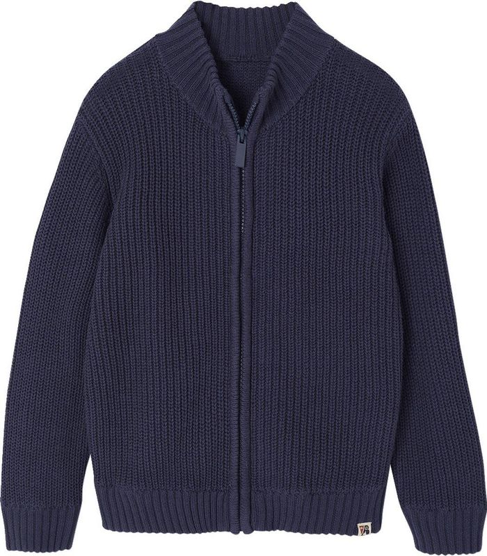 Vest - Marineblauw - Col Montant - Lange Mouwen - Voor Jongens