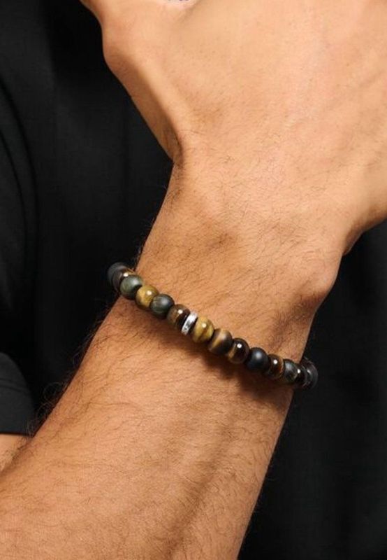 Thomas Sabo - Armband - Zwart - Gerecycled Zilver - Tijgeroog