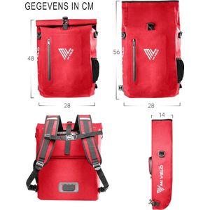 3-in-1 fietstas - rugzak - schoudertas waterdicht, met laptopvak, voor fiets bagagedrager van alle soorten (rood, 20L)