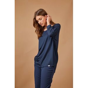 DIDI Dames Loose tee crew 3/4 sleeves - donkerblauw maat 42