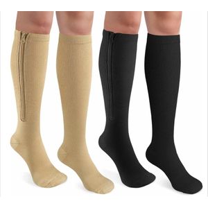 Steunkousen - Compressiekousen - Maximale Compressie - 2 Paar - Voor Langdurig Staan en Zitten