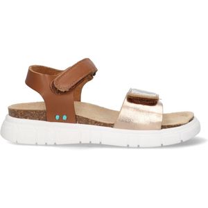 BunniesJR Bregje Beach Meisjes Platte Sandalen - Cognac - Imitatieleer - Klittenband
