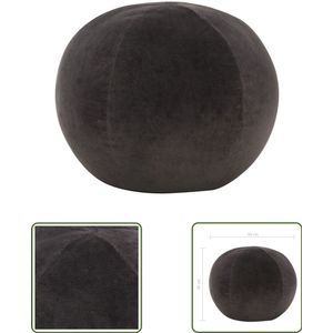 vidaXL Poef Antraciet - Katoenfluweel 50x35 cm Poef - Lounge Stoel - Zithoek - Vloerkussen - Huiskamerdecoratie