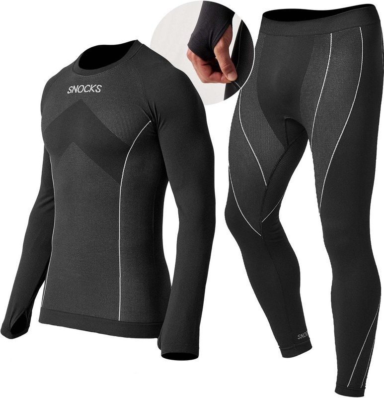 SNOCKS - Thermo Ondergoed - Thermoshirt & Thermobroek - 1 Set