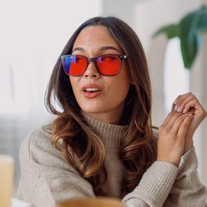 Alinastore Blauw Licht Bril zonder sterkte - Blauw Licht Bril - Blokkeert 99,9% Blauw Licht - Medium Pasvorm - Diepere Slaap - Verminderde Oogvermoeidheid - Computerbril - Gratis Slaapoptimalisatie E-Book