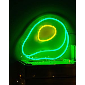 OHNO Neon Verlichting Avocado - Neon Lamp - Wandlamp - Decoratie - Led - Verlichting - Lamp - Nachtlampje - Mancave - Neon Party - Kamer decoratie aesthetic - Wandecoratie woonkamer - Wandlamp binnen - Lampen - Neon - Led Verlichting - Groen, Geel
