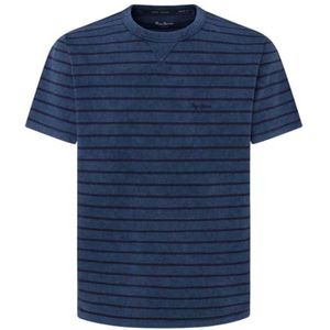 Gestreept Indigo T-Shirt voor Heren