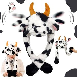 Bewegende Pluche Koe Hoed Met Ooren - Leuke Hoofdband voor Feesten - Geschikt voor Mannen en Vrouwen - Make-Up Party - Vakantiefeest