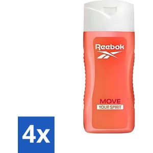 4 x Reebok - Move Your Spirit - Douchegel - 400 ml - Douchegel - Reebok - Move Your Spirit - Granaatappel - Citrus