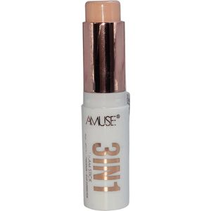 Amuse - 3IN1 Glam Stick - 01 Natural - Foundation - Concealer - Spot Corrector - 10 g
