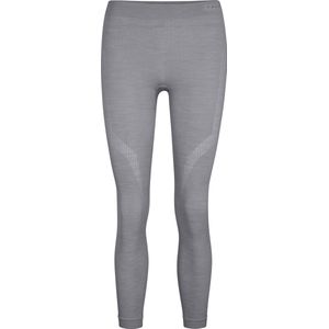 FALKE Wool-Tech Long Tights warmend, anti zweet functioneel ondergoed sportbroek dames grijs - Maat XL