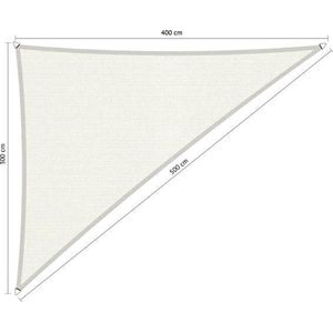 Shadow Comfort® Driehoek 90° schaduwdoek - UV Bestendig - Zonnedoek - 3,00 x 4,00 x 5,00 CM - Arctic White