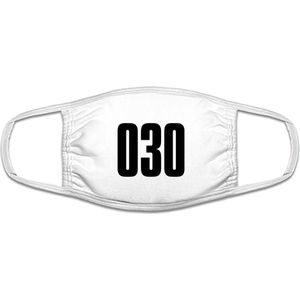 030 Utrecht mondkapje | gezichtsmasker | bescherming | bedrukt | logo | Wit mondmasker van katoen, uitwasbaar & herbruikbaar. Geschikt voor OV