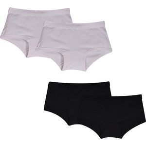 Woody ondergoed set meisjes - wit - zwart - 4 boxers - maat 152