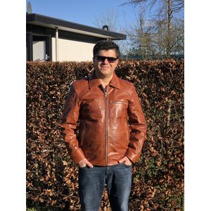 Dera Dore - Heren Leren Jas - Echt en Origineel Schapenleer Jas - Luxe en Stijlvol Jas - Donker Bruin - XXL