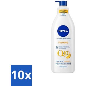 10 x Nivea - Q10 - Verstevigende Bodylotion met Pomp - Vitamine C - 48 uur Hydratatie - Voor Normale Huid - 400 ml - Q10 Bodylotion - Verstevigende Bodylotion - Hydratatie Huid - Huidverzorging - Bodylotion Pomp