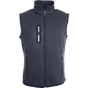 James and Nicholson Heren Gebreid Vlies Vest (Donkergrijs Melange/Zilver)