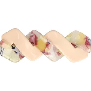 Haarsoires Haarspeld Patentspeld Zigzag 7cm – Marmer Patroon – Anti-slip – Creme/Multicolor - Haarspelden voor Dames - Haarklem - Haarclip - Haaraccessoires - Hair Clip - Decoratieve Haaraccessoire