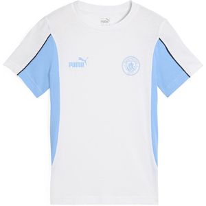 Puma - Manchester City Fc - T-shirt - Blauw - Katoen - Korte Mouwen