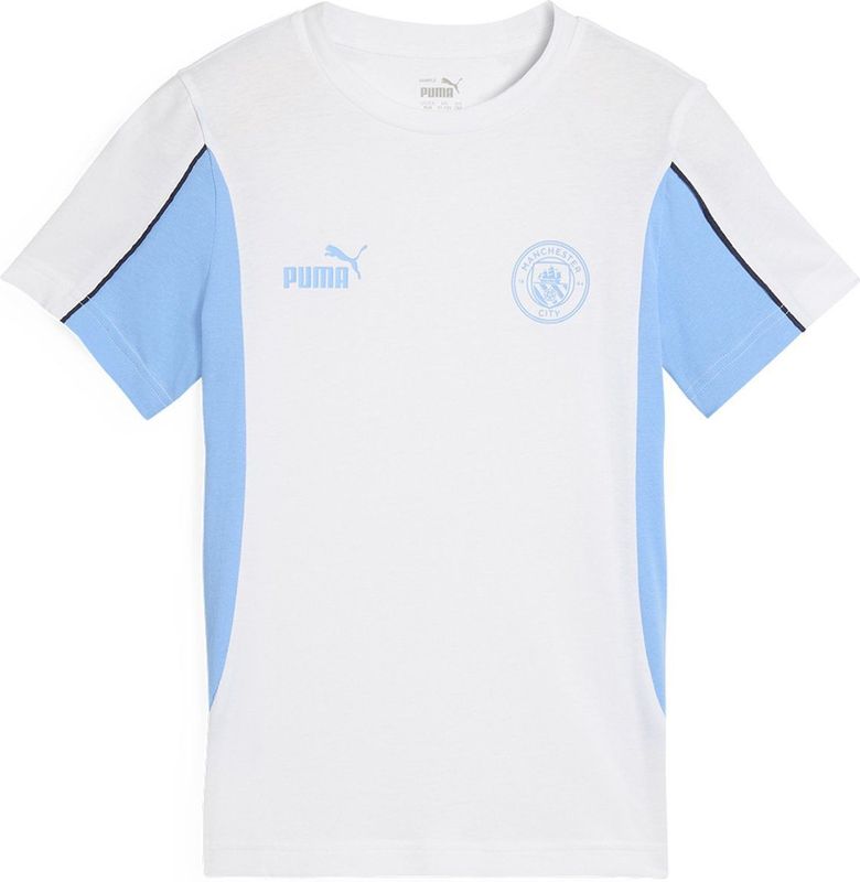 Puma - Manchester City Fc - T-shirt - Blauw - Katoen - Korte Mouwen